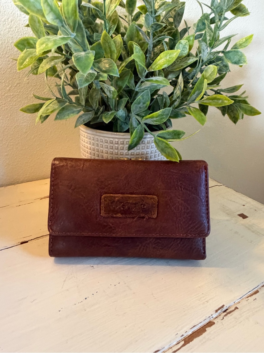 Wrangler Chestnut Brown Leather Fold Wallet